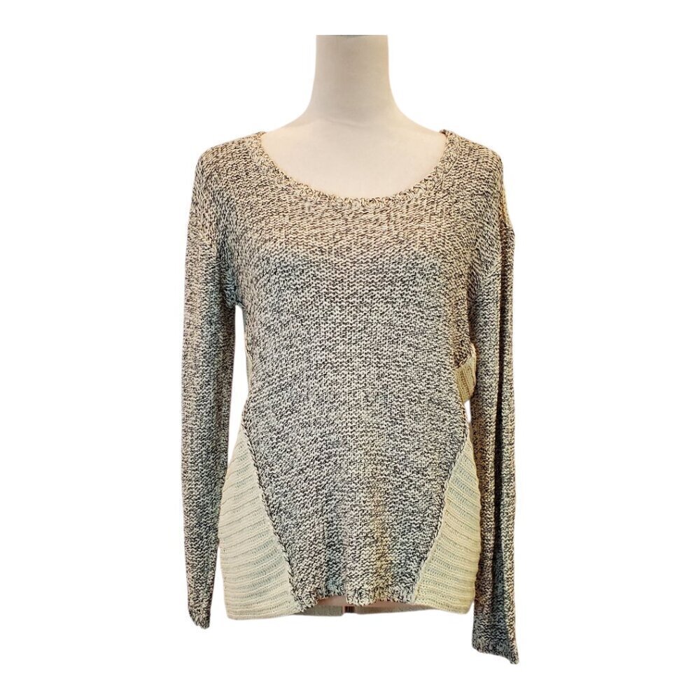 RAZZLE DAZZLE Womens Pullover Sweater Long Sleeve Beige/Cream/Black